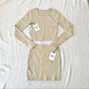 ARITZIA Sunday Best Leopard Print Volpe Set in Beige/Gold